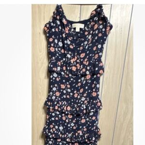 Michael Kors Navy floral ruffle dress